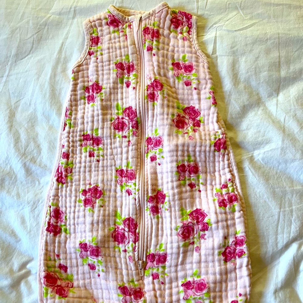 Kyle & Deena Rosy Pink Floral Muslin Baby Sleep Sack